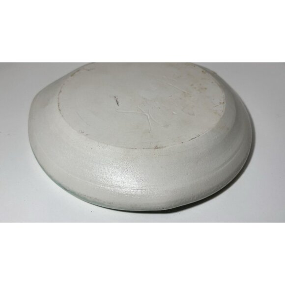 Art Pottery Teal Blue Crystalline Glaze Ash Tray Trinket Bowl 9" - Picture 5 of 5